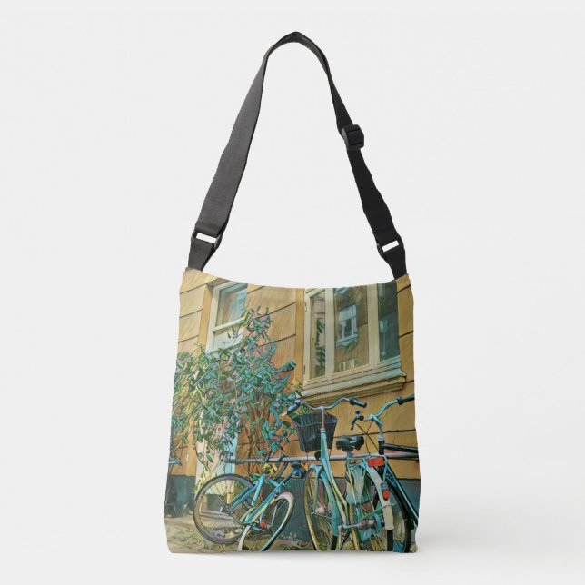 Biking Lover Gift | Cycling Painting Tragetaschen Mit Langen Trägern (Vorderseite)