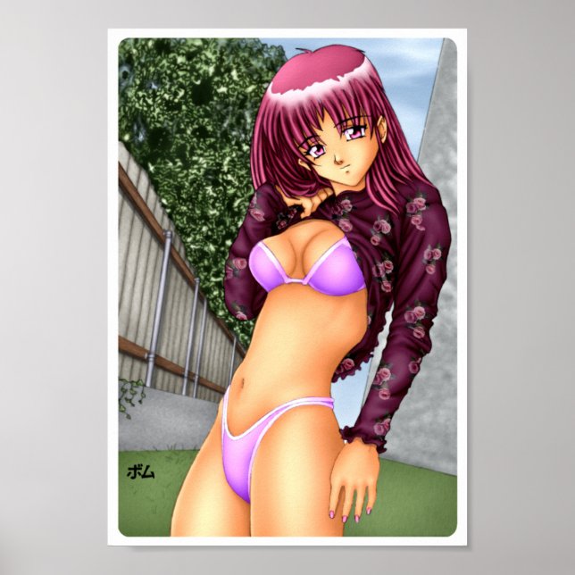 Bikini Anime Girl Poster (Vorne)
