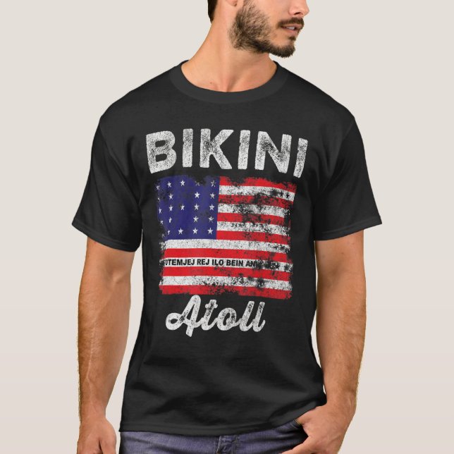 Bikini Atoll Fahne gestresste Männer Frauen Kinder T-Shirt (Vorderseite)
