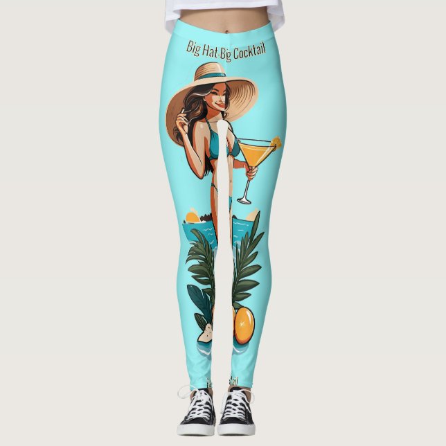 Bikini Babe Big Hat - Big Cocktail Thunder_Cove Leggings (Vorderseite)