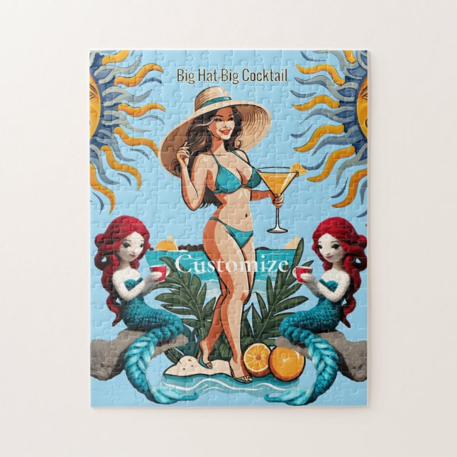 Bikini Babe Big Hat - Big Cocktail Thunder_Cove Puzzle (Vertikal)