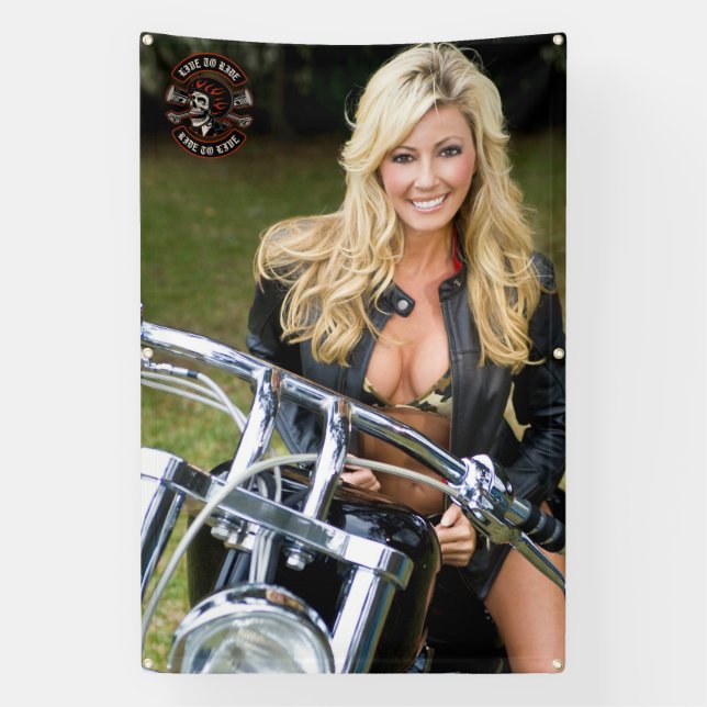 Bikini Babe Vertica Logo für Motorräder anpassen Banner (Vertikal)
