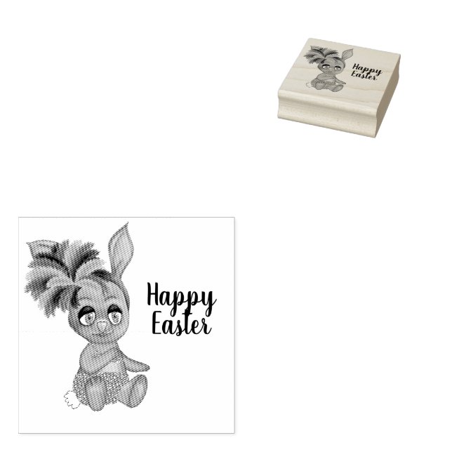 Bikini Baby Bunny Easter Custom Happy Osterfest Gummistempel (Stempel)