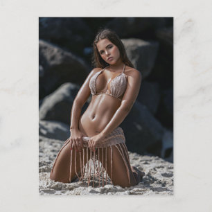 Bikini Beach Babe Beauty Foto Postkarte