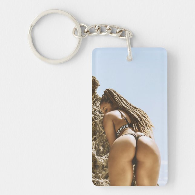 Bikini Beach Babe Photo Key Chain Schlüsselanhänger (Vorderseite)