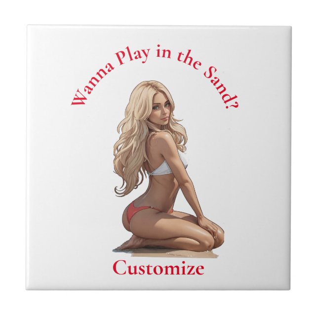 Bikini Beach Girl Thunder_Cove Fliese (Vorderseite)