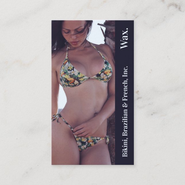 Bikini Brasilianisches Wachs Foto Floral Punchcard Treuekarte (Vorderseite)