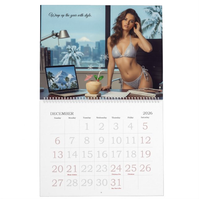 Bikini Business Wall Calendar Glamour Beach Models Kalender (Dez 2026)