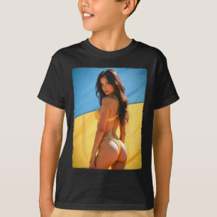 Bikini Bybe - Y braunhaarige Bybe und ukrainische T-Shirt