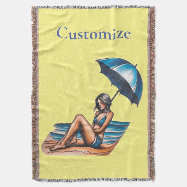 Bikini Girl Beach Napping Thunder_Cove Decke (Vorderseite Vertikal)