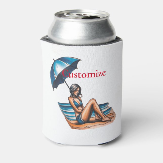 Bikini Girl Beach Napping Thunder_Cove Dosenkühler (Kanne Rückseite)
