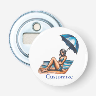 Bikini Girl Beach Napping Thunder_Cove Flaschenöffner