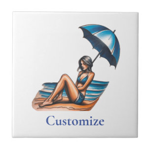 Bikini Girl Beach Napping Thunder_Cove Fliese