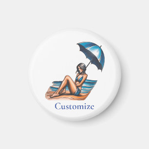 Bikini Girl Beach Napping Thunder_Cove Magnet