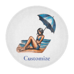 Bikini Girl Beach Napping Thunder_Cove Schneidebrett