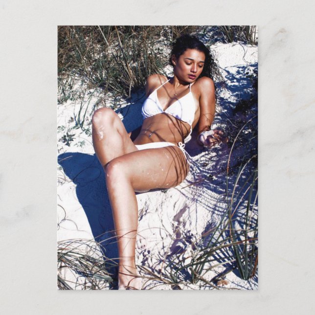 Bikini Girl Foto Postkarte (Vorderseite)
