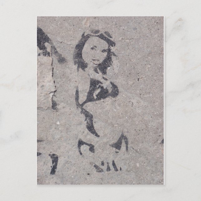 Bikini Girl Street Art Postkarte (Vorderseite)