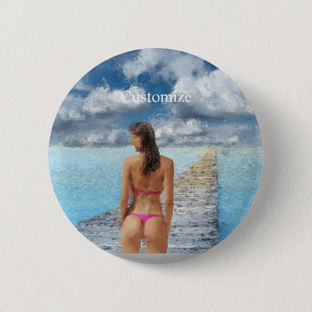 Bikini Girl Thunder_Cove Button (Vorderseite)