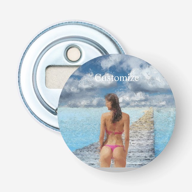 Bikini Girl Thunder_Cove Flaschenöffner (Vorderseite)
