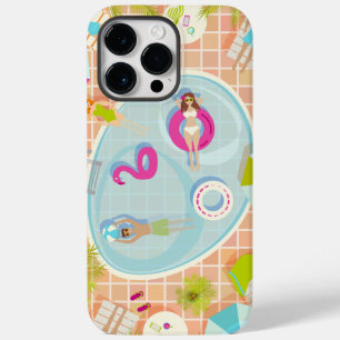 Bikini-Girls und Typ spielen Schwimmbadspiel Case-Mate iPhone 14 Pro Max Hülle