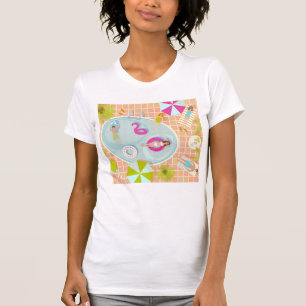 Bikini-Girls und Typ spielen Schwimmbadspiel T-Shirt