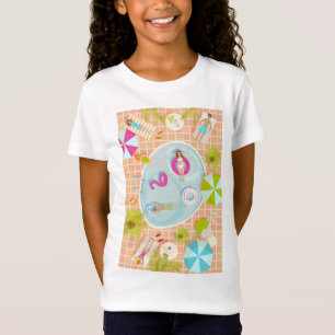 Bikini-Girls und Typ spielen Schwimmbadspiel T-Shirt