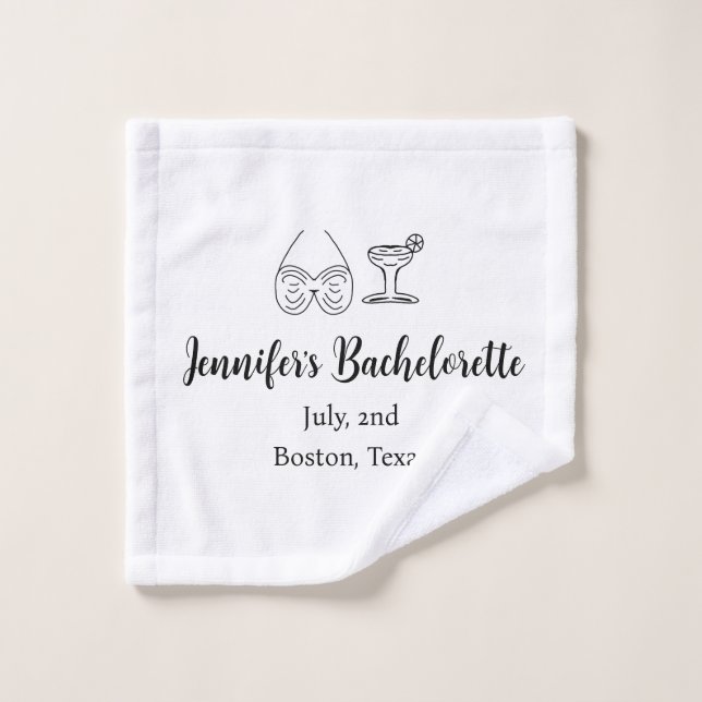 Bikini Glascocktail Junggeselinnen-Abschied Name Waschlappen (Waschlappen)