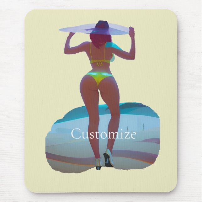 Bikini Hintern Beach Girl Thunder_Cove Mousepad (Vorne)