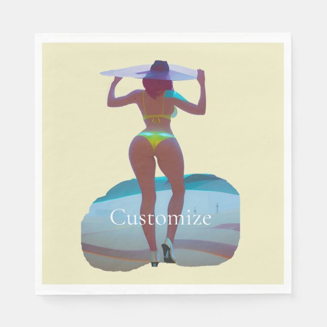 Bikini Hintern Beach Girl Thunder_Cove Serviette (Vorderseite)