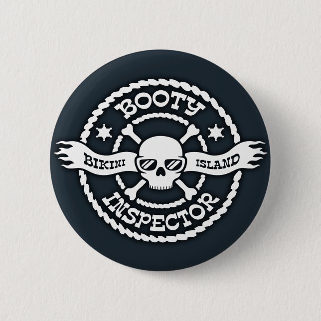 Bikini-Insel-Hintern-Inspektor Button (Vorderseite)