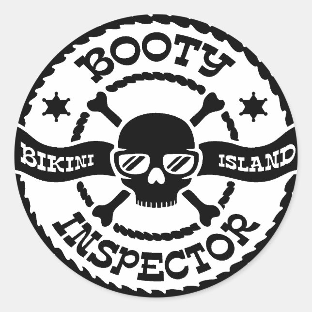 Bikini Island Hintern Inspector Runder Aufkleber (Vorderseite)