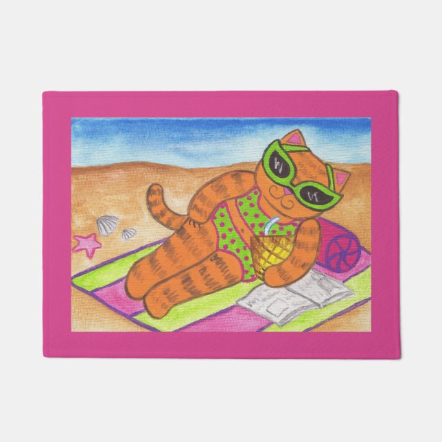 Bikini-Katzen-Teppich Türvorleger  Fußmatte (Vorderseite)