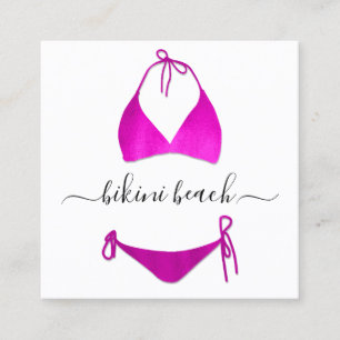 Bikini Lingerie Beach Kostüme Unterwäsche Shop Pin Quadratische Visitenkarte
