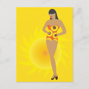 Bikini-Mädchen Postkarte