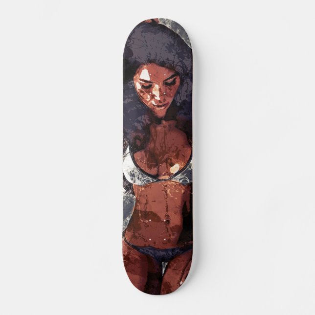 Bikini-Mädchen Skateboard (Vorderseite)