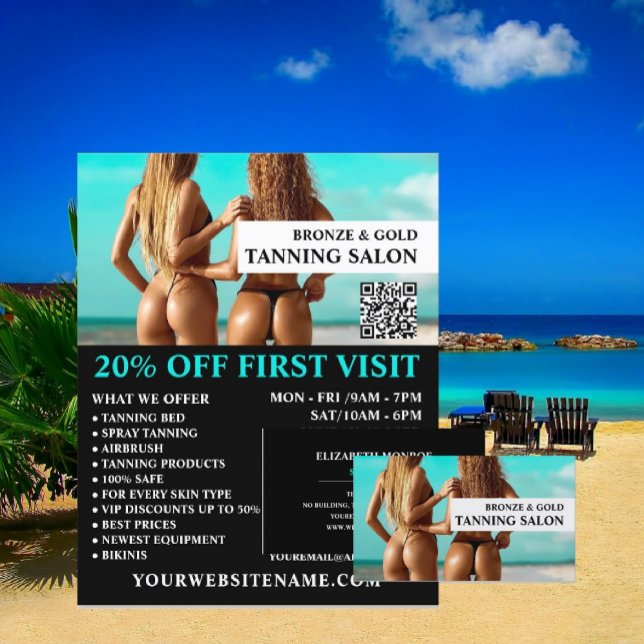 Bikini-Modelle, Tanning Salon-Werbung Flyer (Von Creator hochgeladen)