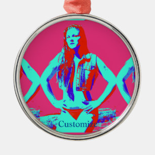 Bikini-Rotkopfmädchen Thunder_Cove Ornament Aus Metall