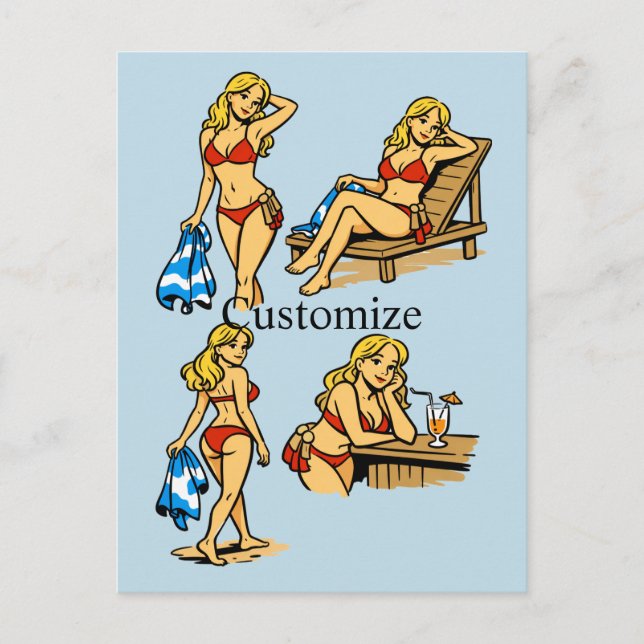 Bikini-Strand Zeit Thunder_Cove Postkarte (Vorderseite)