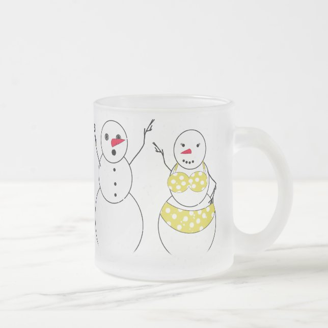 Bikini Time Snowmen Mattglastasse (Rechts)