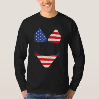 Bikini-Überzug-Badeanzug 4. Juli Amerikanische Fla T-Shirt