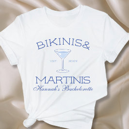 Bikinis and Martinis Beach Bachelorette T-Shirt