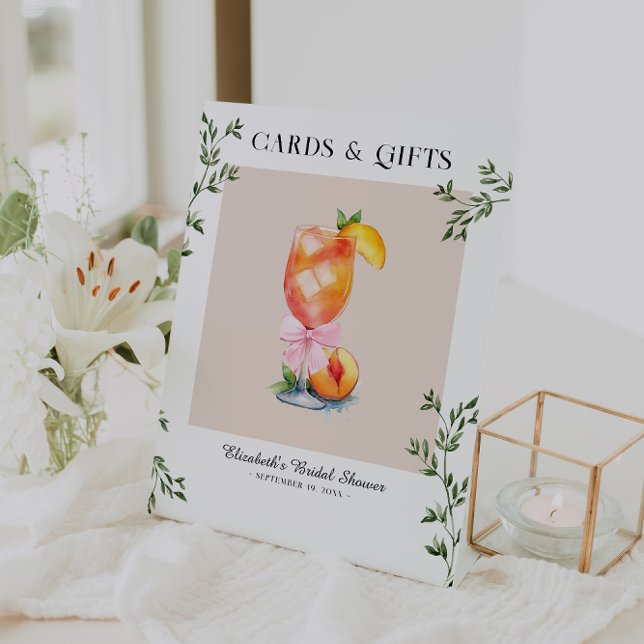 Bikinis & Bellinis Brautparty Karten Geschenke Sockelschild (Von Creator hochgeladen)