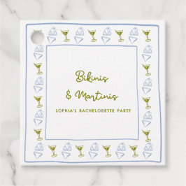 Bikinis & Martinis Blue Olive Junggeselinnen-Absch Geschenkanhänger