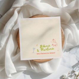 Bikinis & Martinis Hand Drawn Bachelorette Serviette