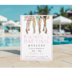 Bikinis & Martinis Mädchen-Wochenende Strand Mädch Einladung