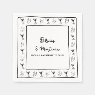 Bikinis & Martinis Personalisieren Junggeselinnen- Serviette