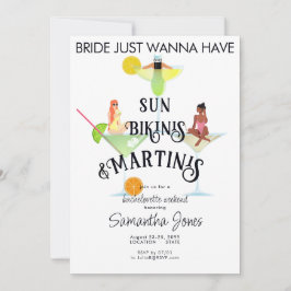 Bikinis & Martinis Tropical Pool Hen Bachelorette Einladung