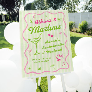 Bikinis und Martinis Bach-Party Willkommen Acrylschild