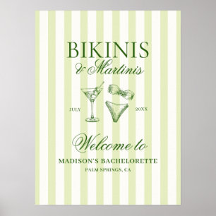 Bikinis und Martinis Bachelorette Empfang Poster