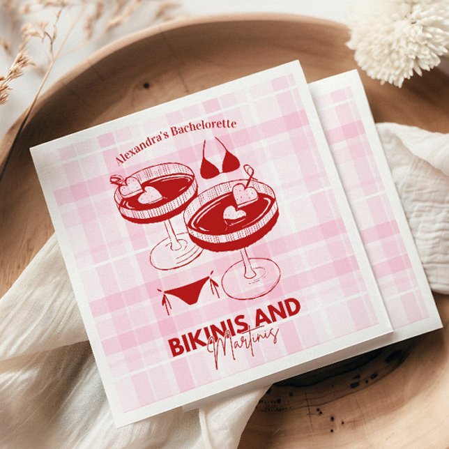 Bikinis und Martinis Bachelorette Serviette (Von Creator hochgeladen)